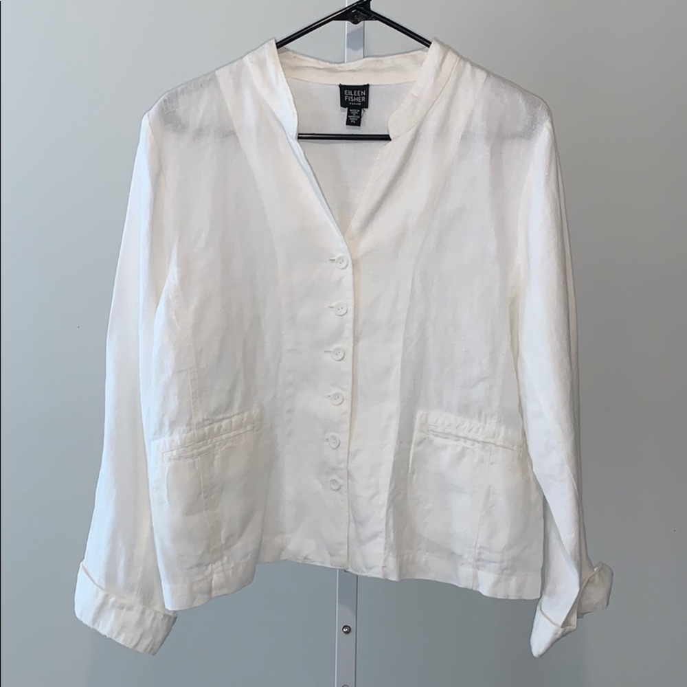 Eileen Fisher Cropped Linen Jacket